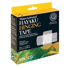 Water-Activated Hayaku Hinging Tape 1" X 100
Feet,